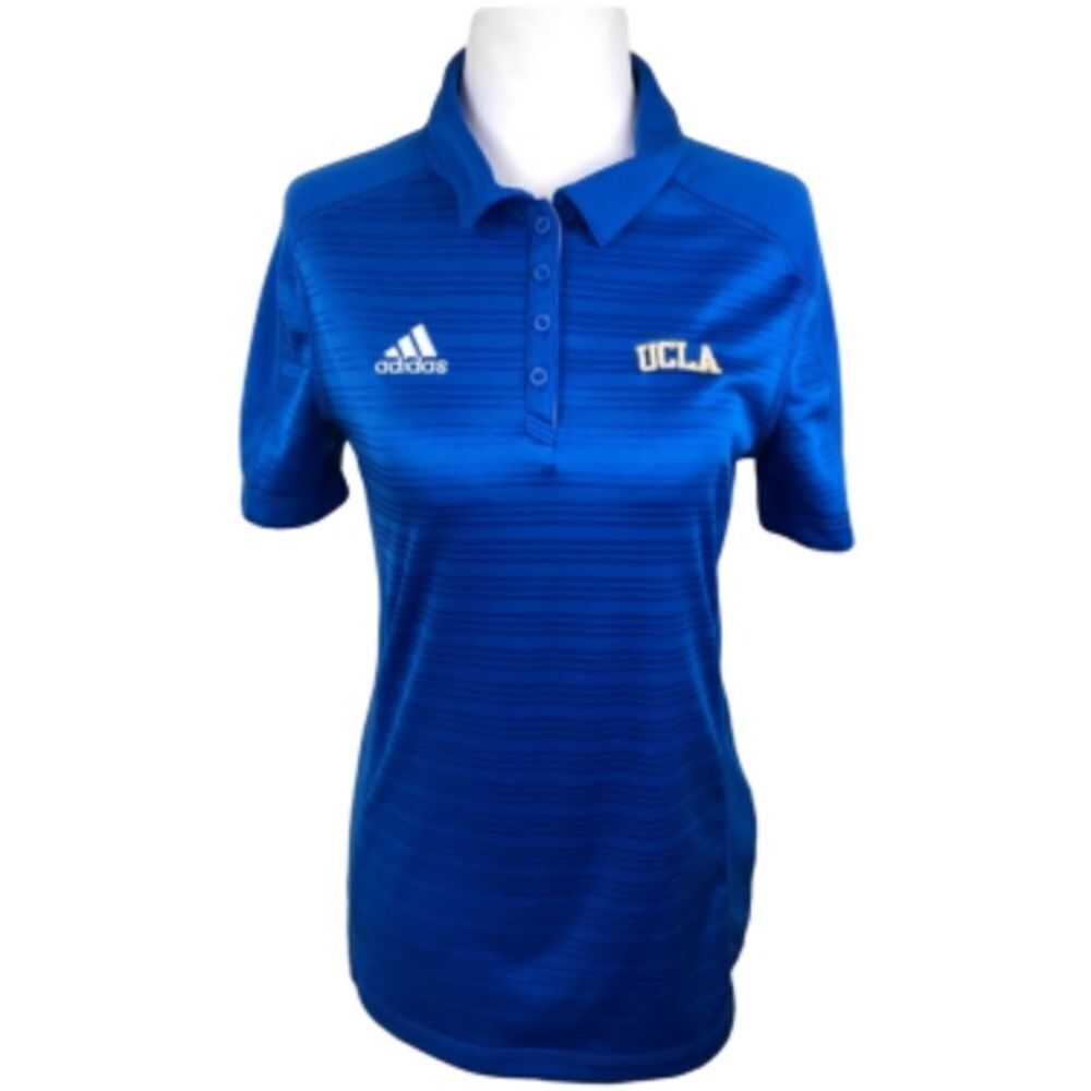 Adidas Climalite Blue Striped UCLA Polo Shirt Size S